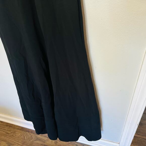 THEIA Women's Black Matte Mesh Cut Out Back Fitted Gown Maxi Dress Size 4 - Picture 7 of 16